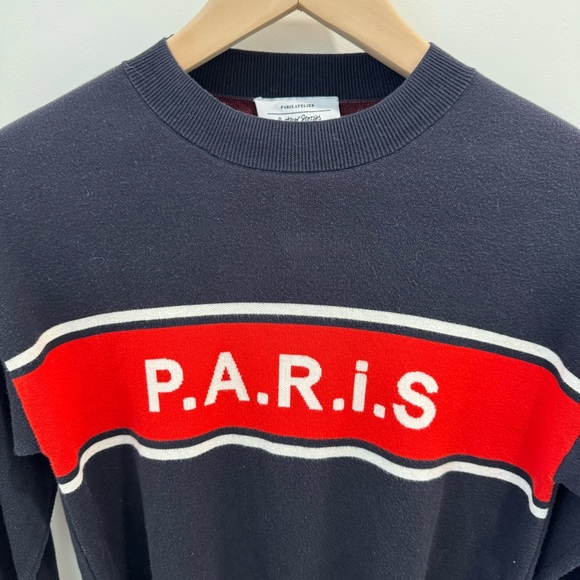 & Other Stories navy “Paris” editorial crewneck sweater - size XS - Picture 3 of 5